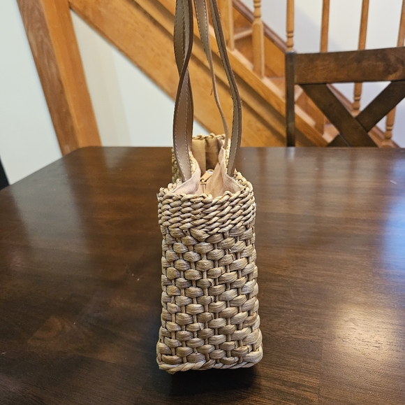 Vtg Wicker Woven St. John's Bay Palm Small Handbag Pre-owned - Picture 3 of 15